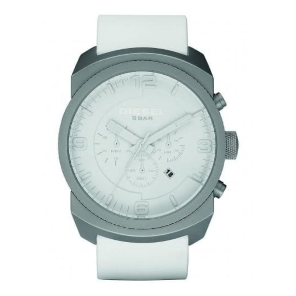 Gents White Silicone Chronograph Watch