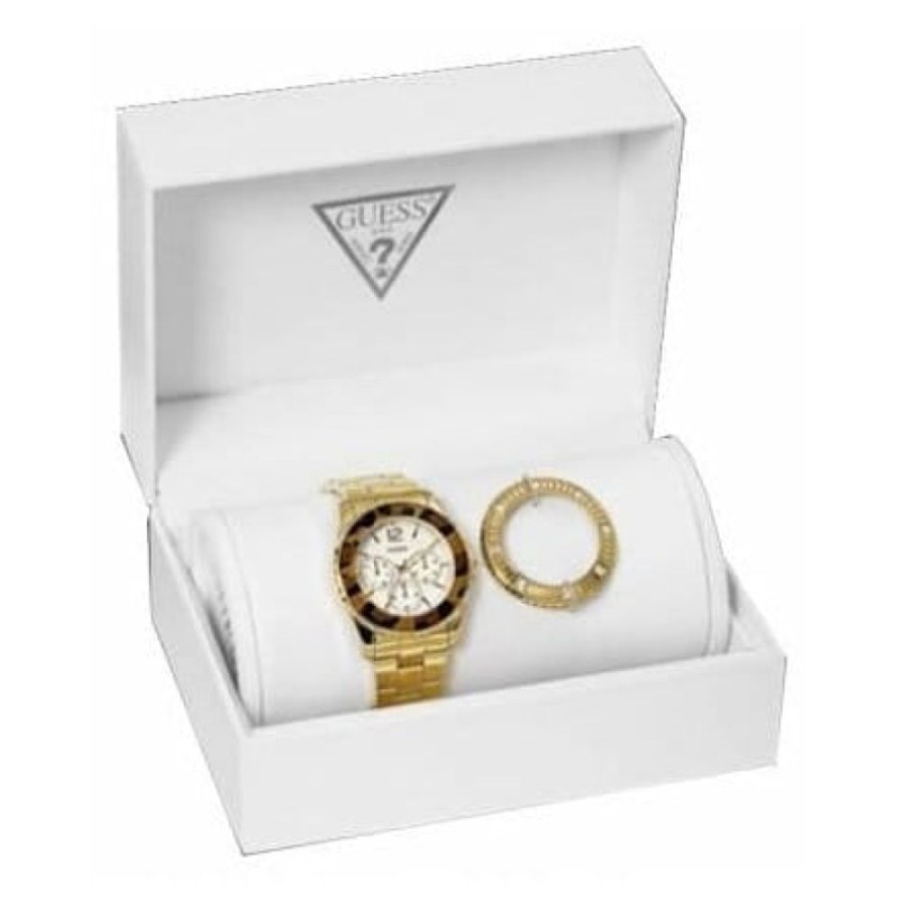 Spin Off Ladies Polished Stainless Steel Bracelet Watch Box Set