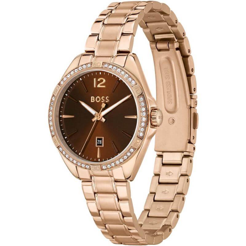 Felina Crystal Set Rose Gold Bracelet Ladies Watch