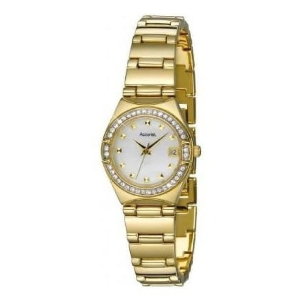Gold Plated Ladies Crystalised Bracelet Watch