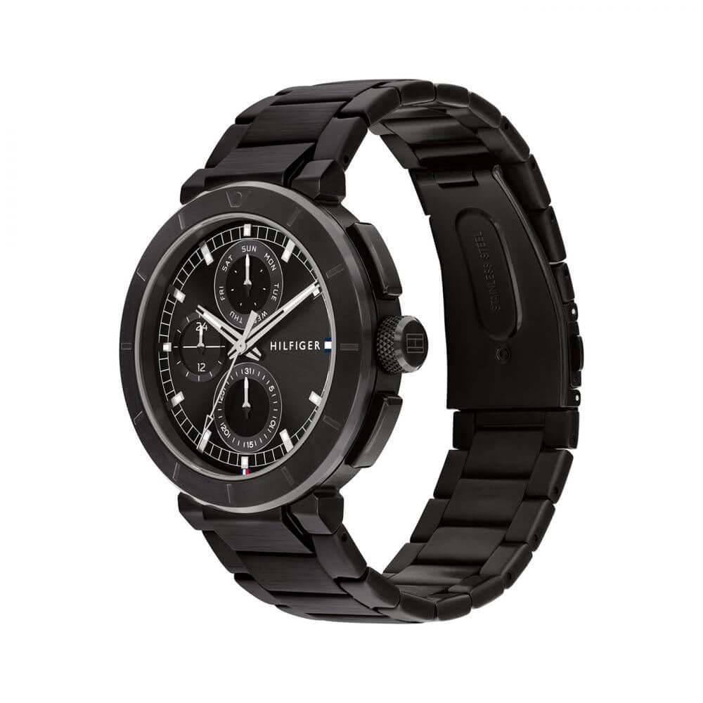 Lorenzo Black Dial With Black SS Bracelet Mens Watch