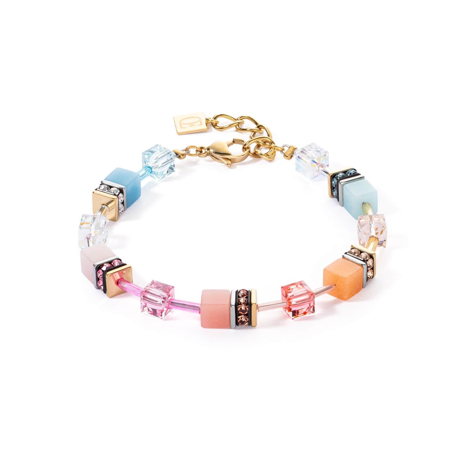 GeoCUBE Iconic Bracelet In Aqua & Apricot