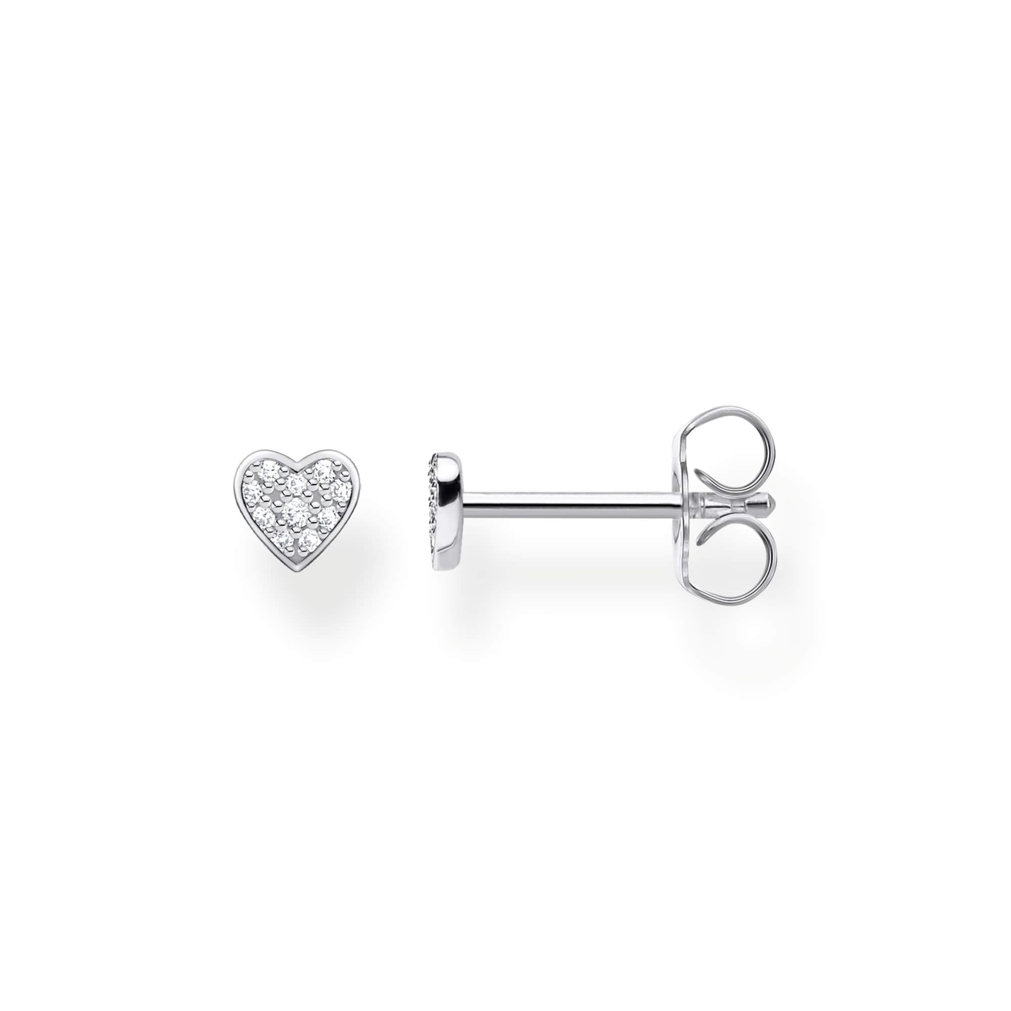 Single Heart Shape Ear Stud With CZ
