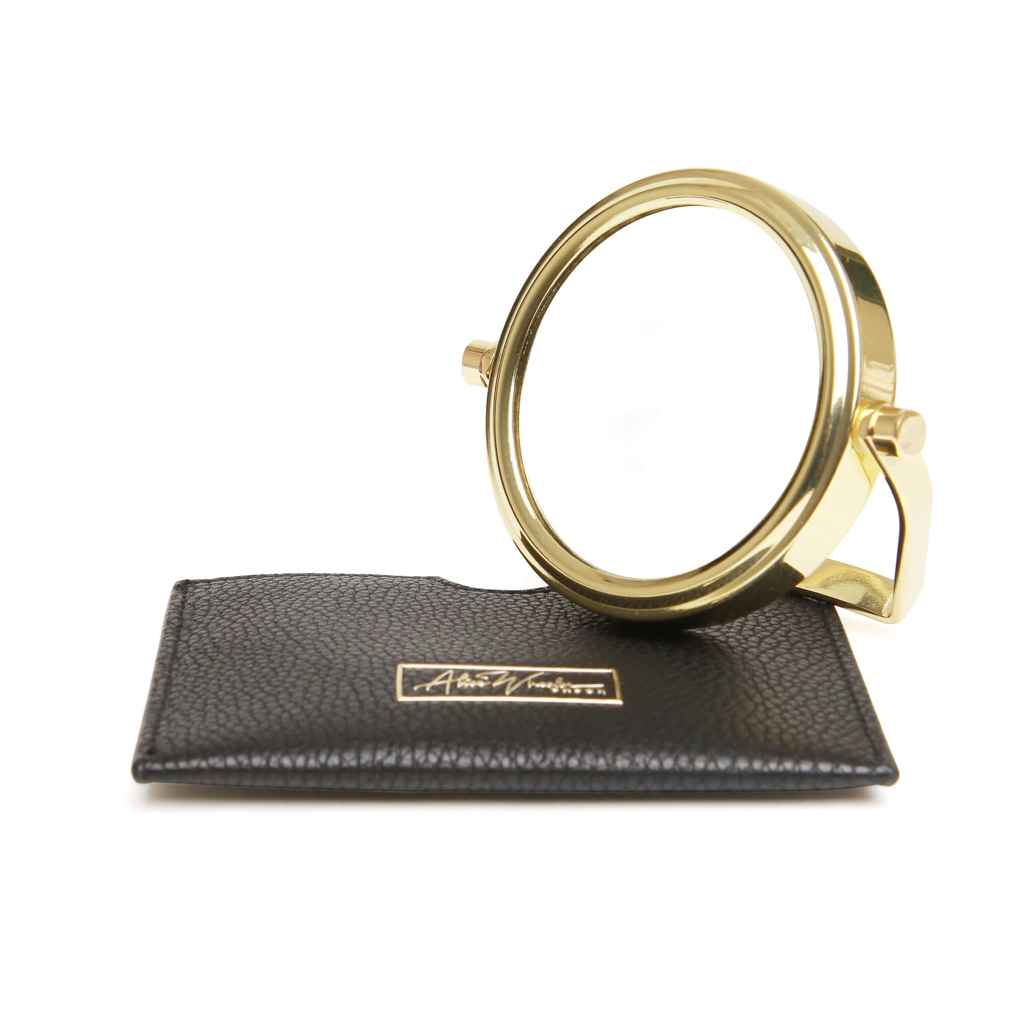 Mirror & Pouch In Black - 7x Magnification