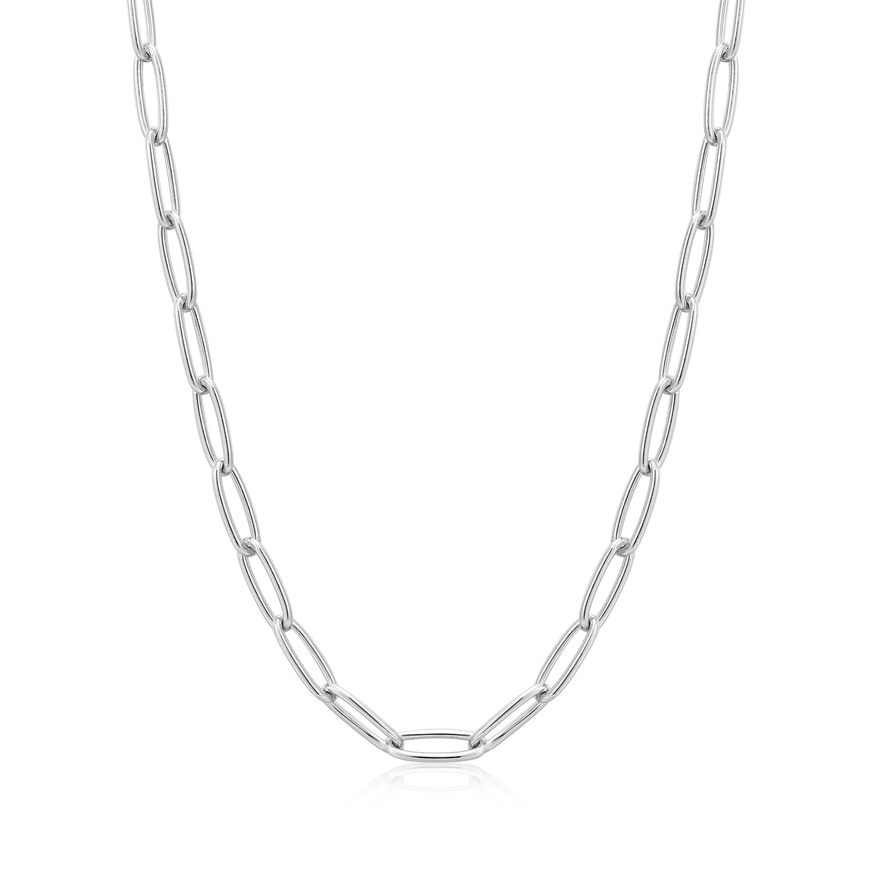 Silver Paperclip Chunky Chain Necklace