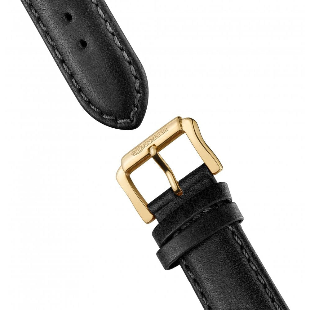Mens The Hollywood Automatic Watch with Black Dial and Black Leather Strap