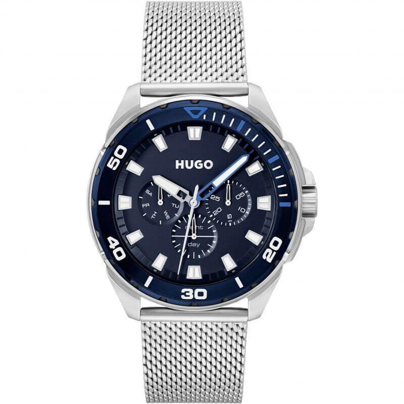 #FRESH SS Mesh Strap Blue Chronograph Dial Gents Watch