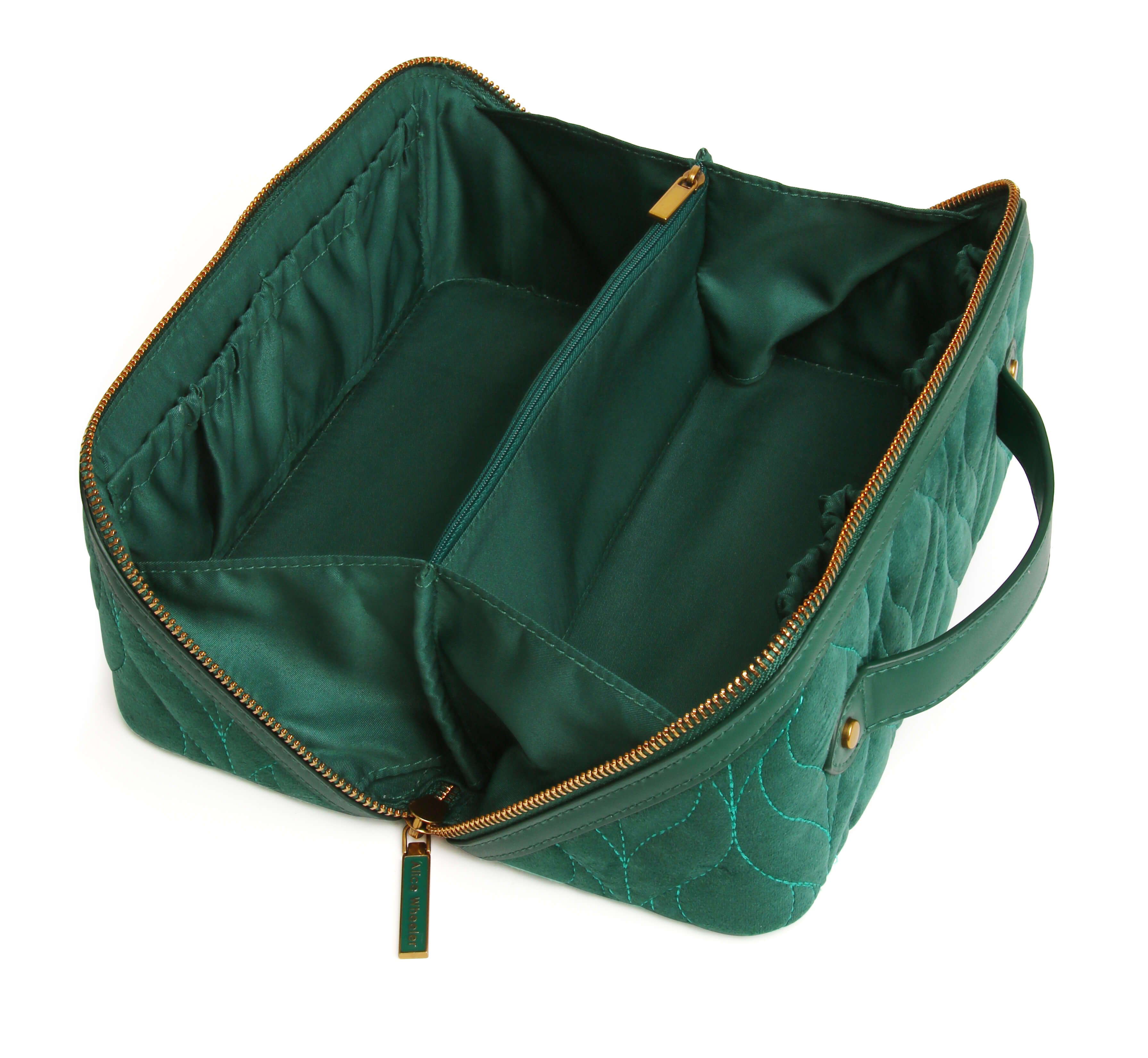 Teal Velvet Train Case