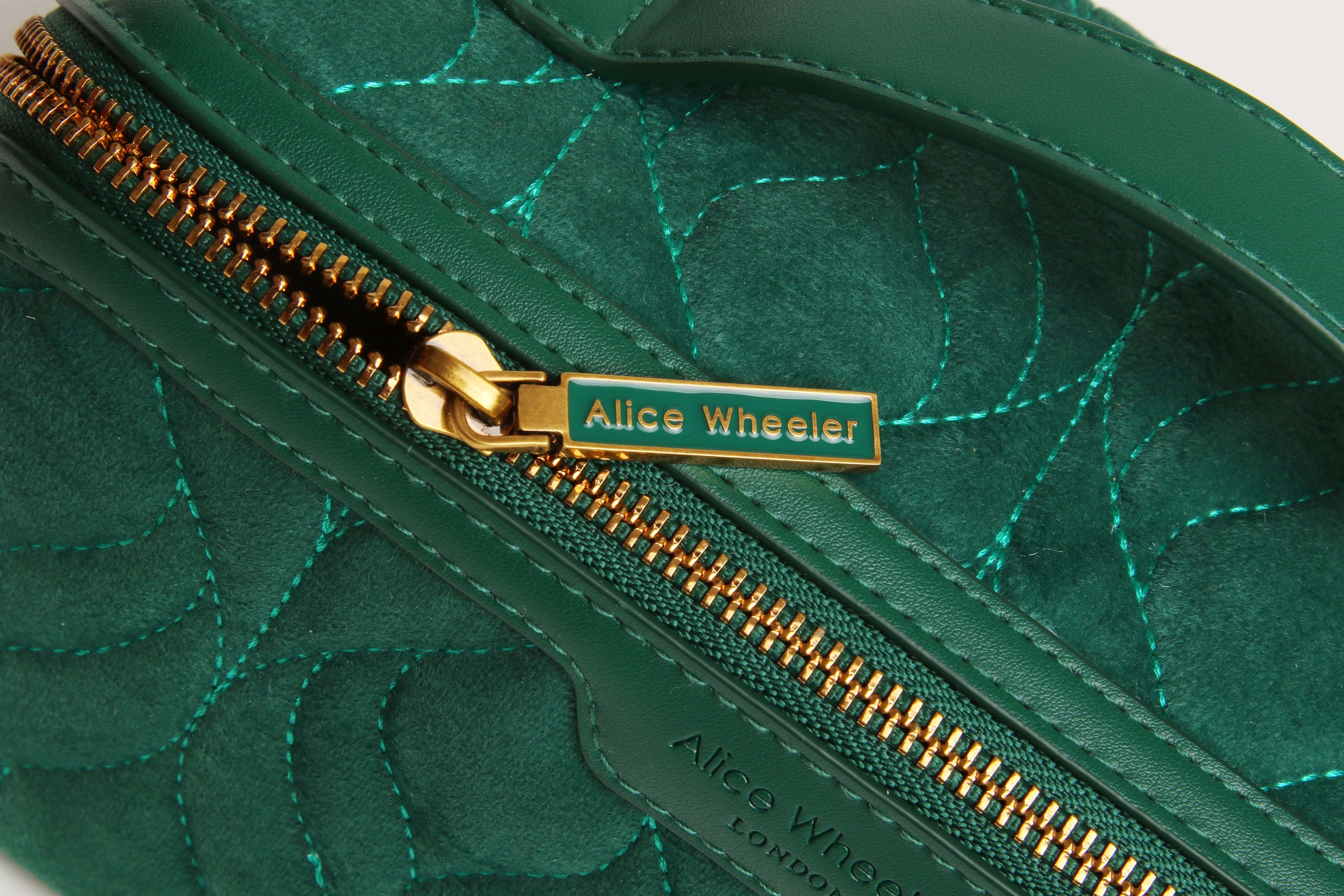 Teal Velvet Train Case