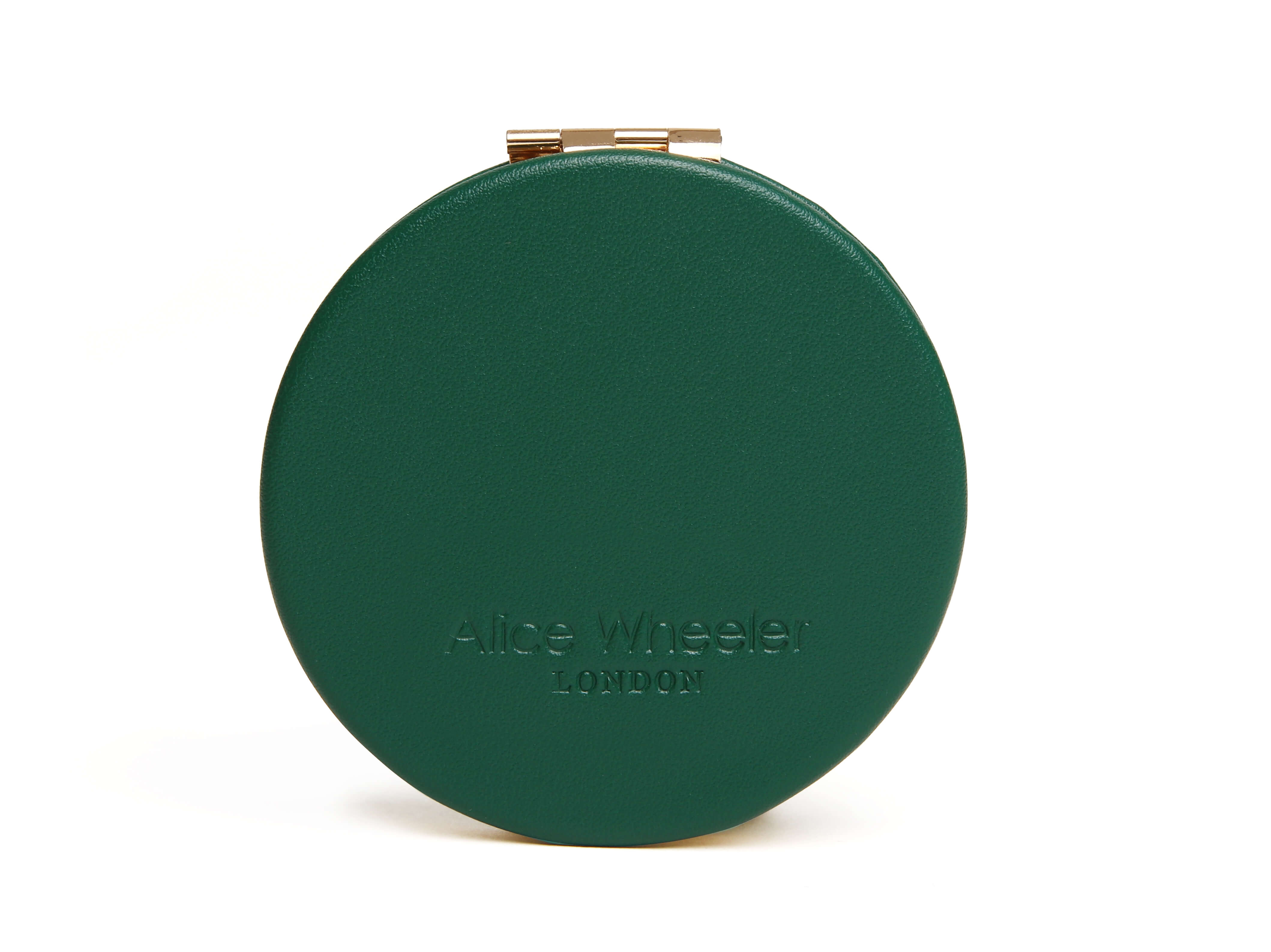 Teal Round Mirror Compact