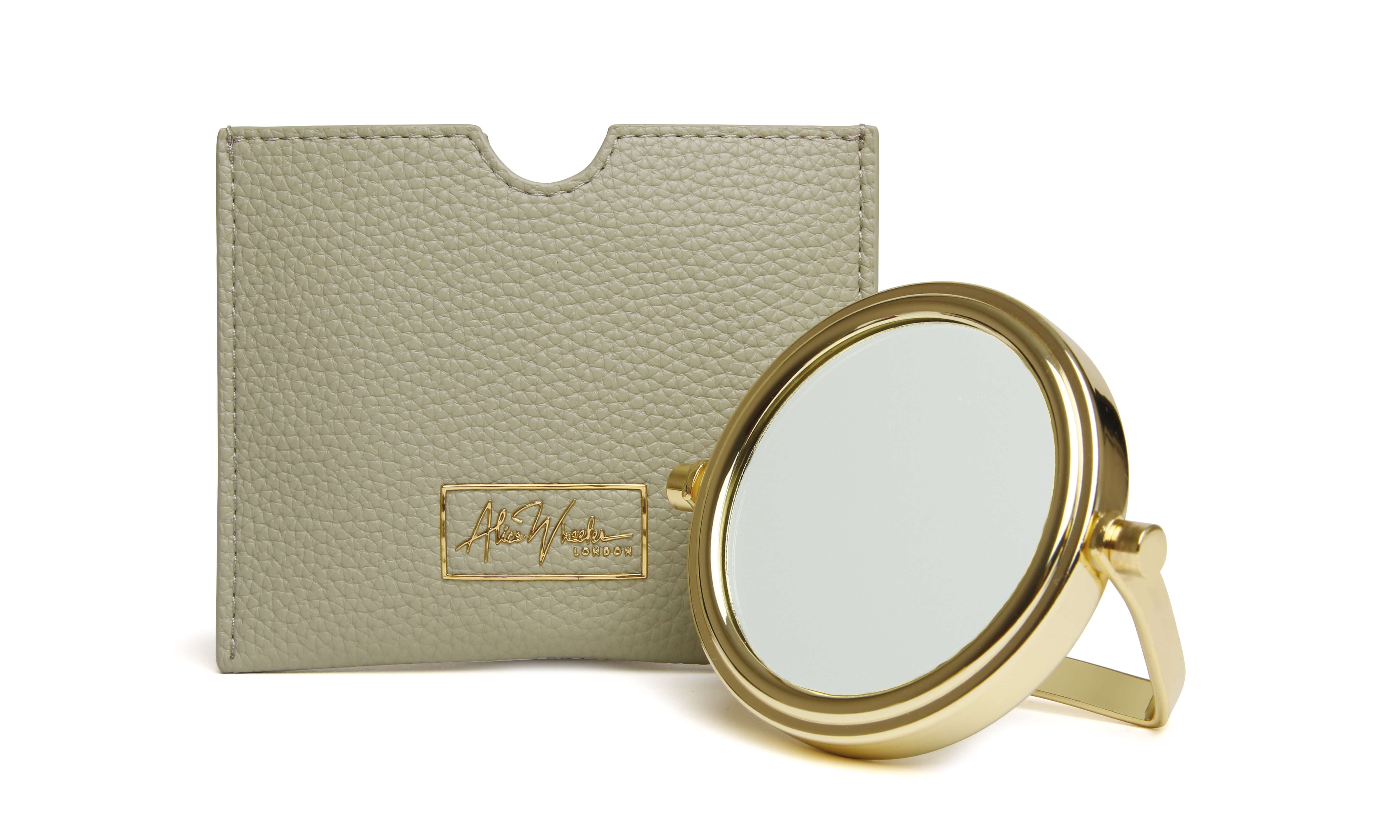 Pistachio Handbag Mirror & Pouch - 7x mag
