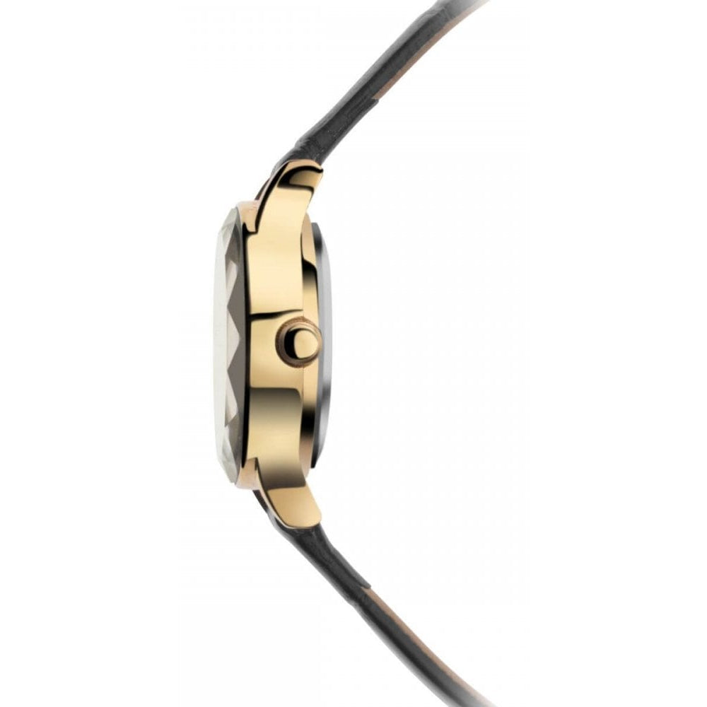 Ladies Watch With Textured Leather Strap