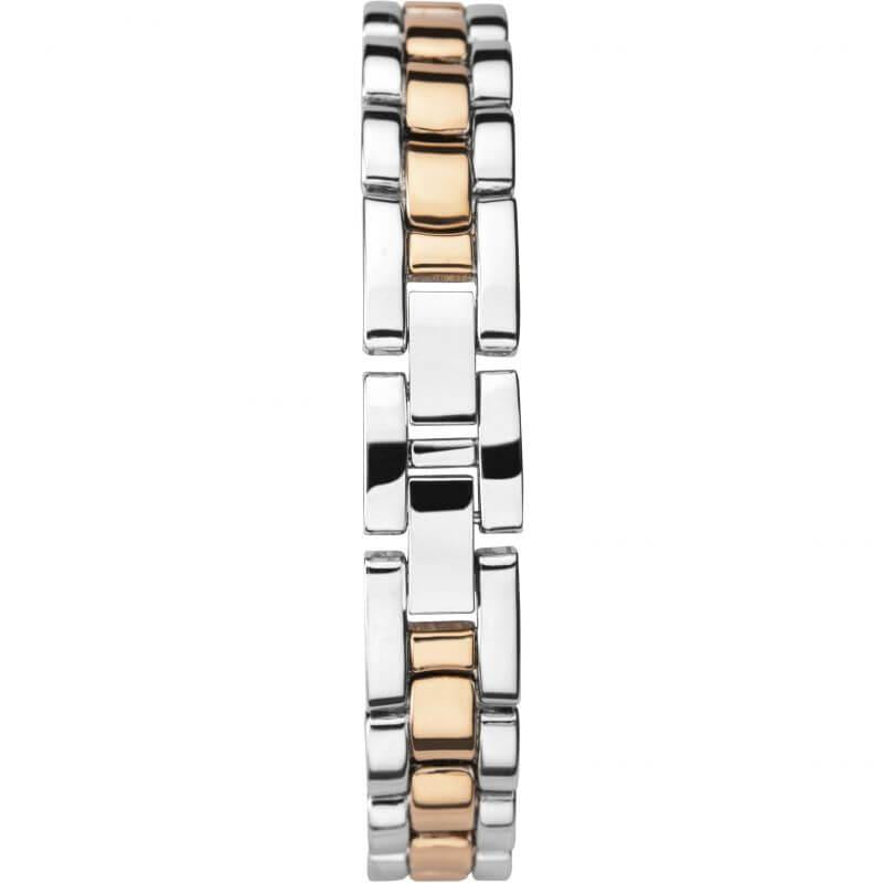 Two Tone Case & Bracelet with Stone Set Rose Dial Ladies Watch