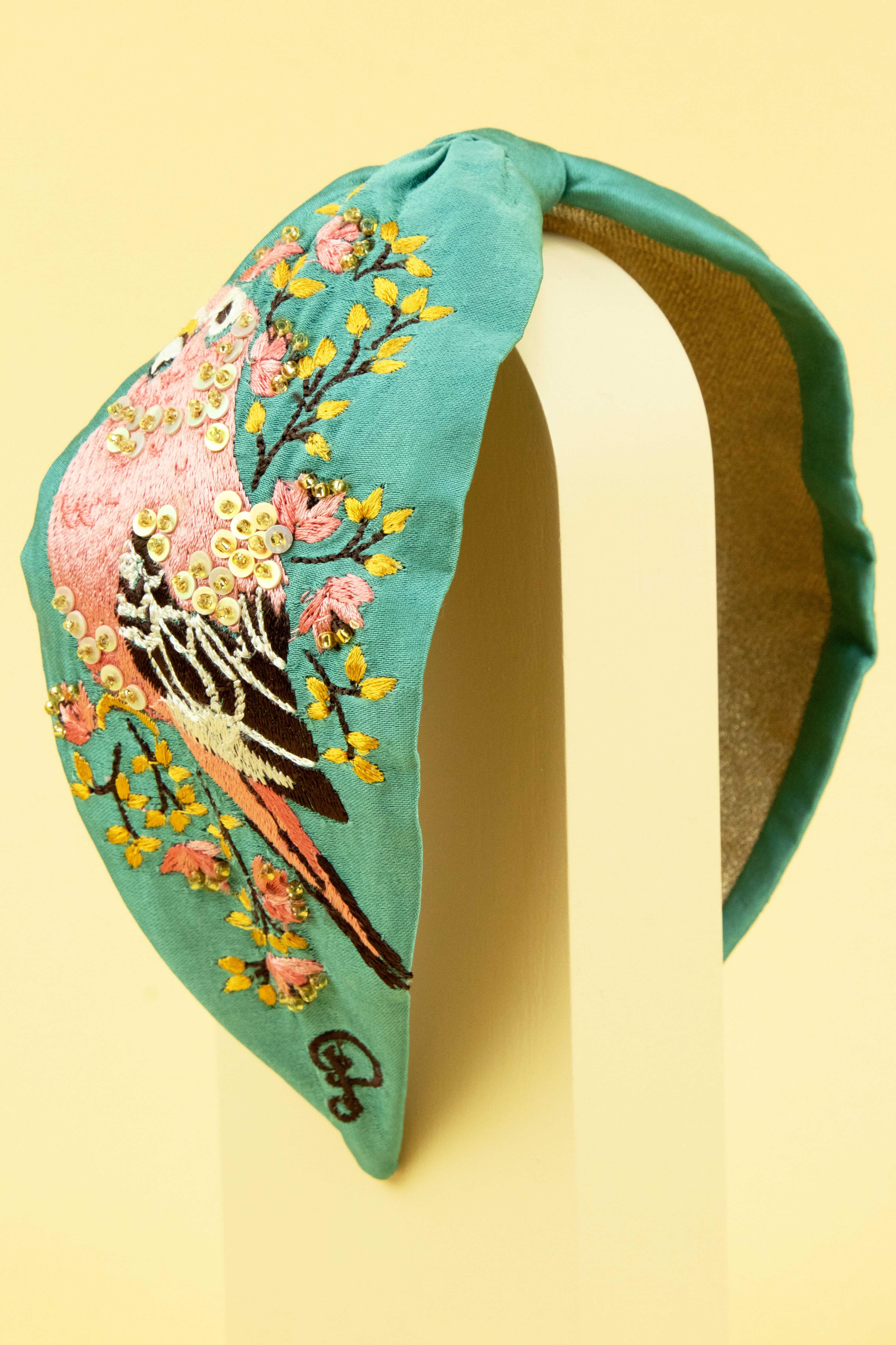 Budgie Embroidered Headband