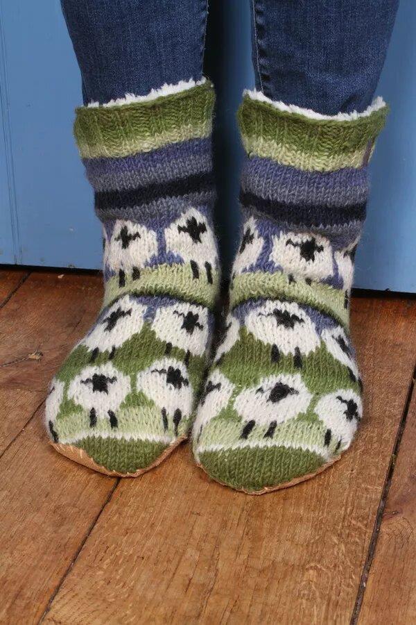 Flock Of Sheep Slipper Socks- Eu 40-41