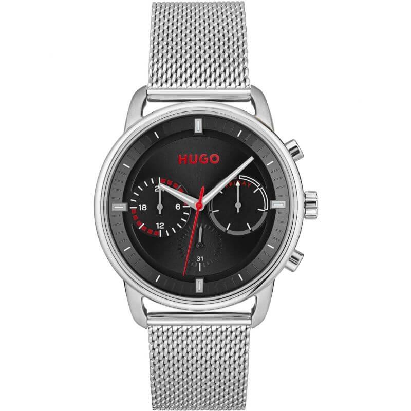 ADVISE Black Dial Steel Mesh Strap Gents Watch