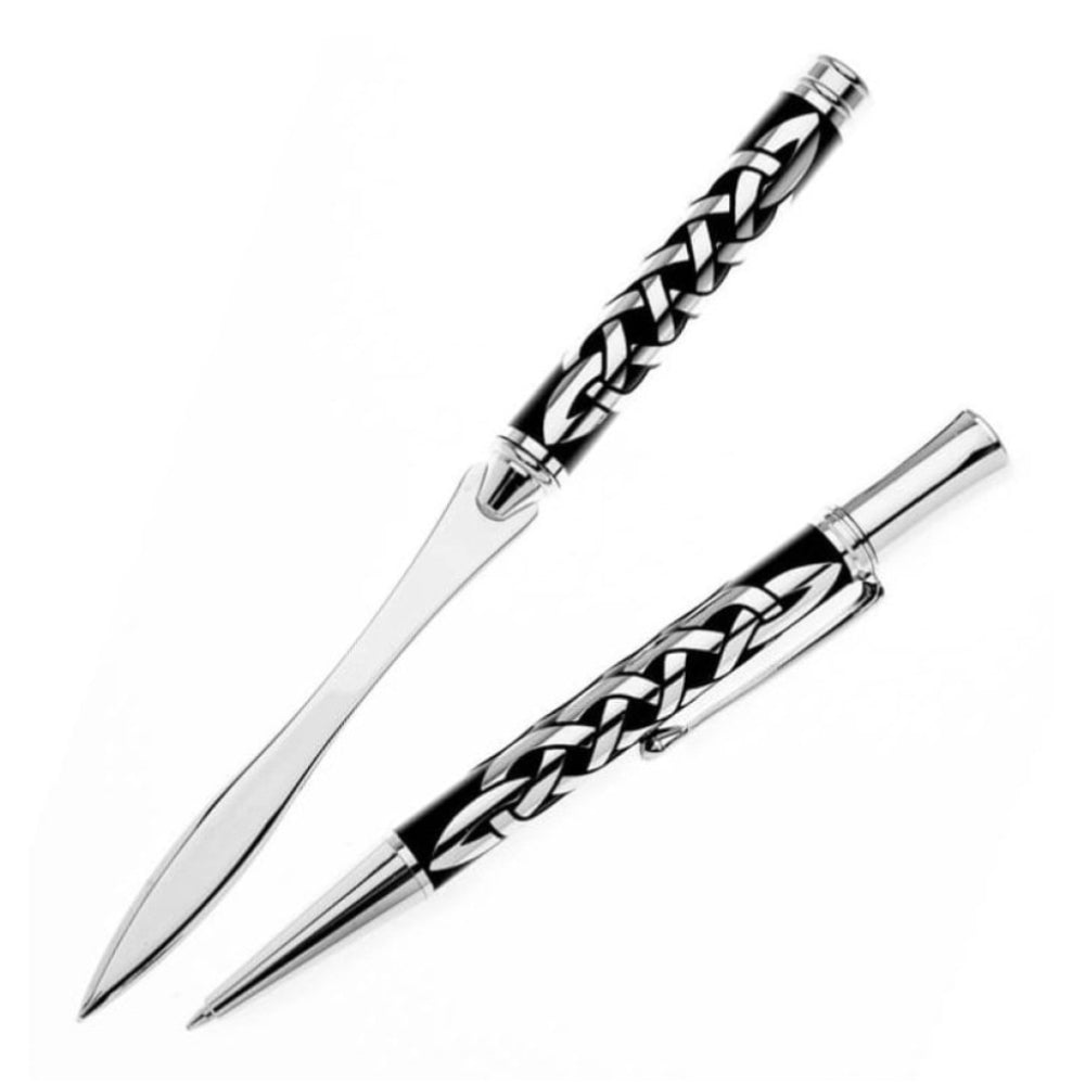 Celtic Point Knot Ballpoint Pen and Knife Set