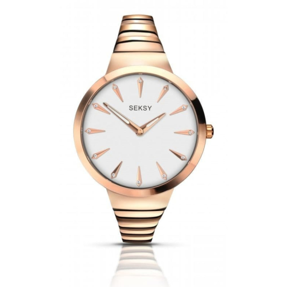 Ladies' Seksy Rose Gold Plated Watch With Swarovski Crystals