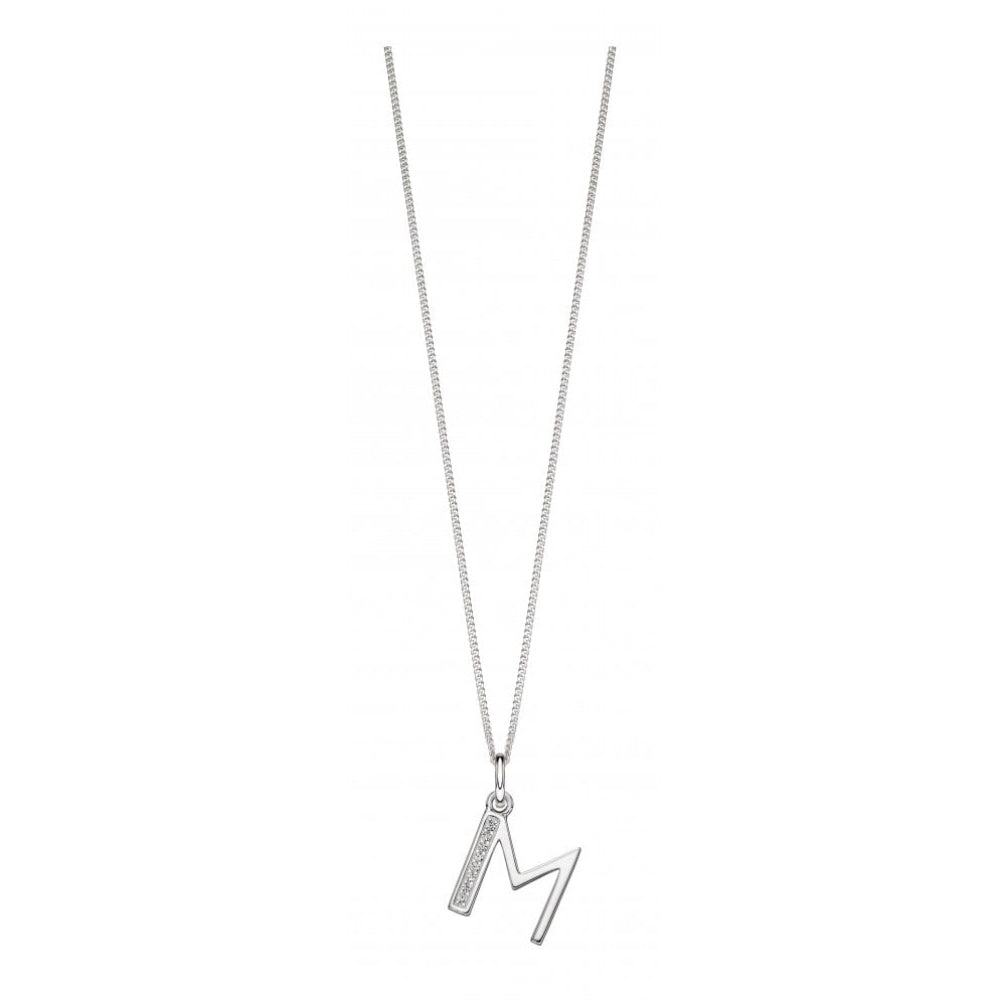 Art Deco Initial 'M' CZ Pendant