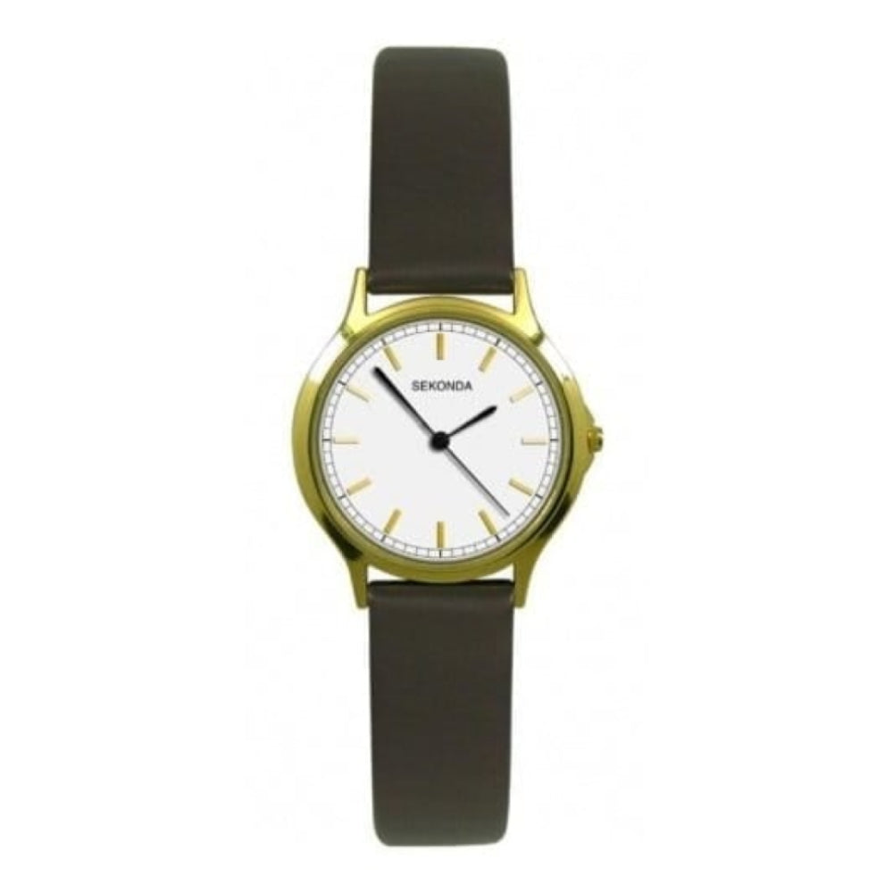 Stylish Black Leather Ladies Wristwatch
