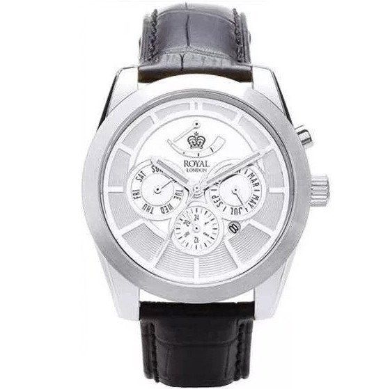Mens Automatic Month, Date and Day Chrome Watch