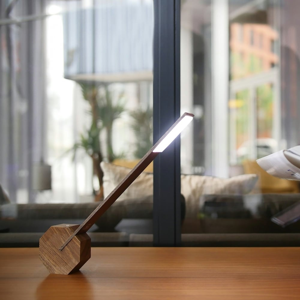 Octagon One Desk Lamp - Walnut