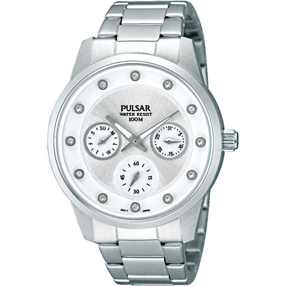 Womens Stainless Steel Multi Dial Watch