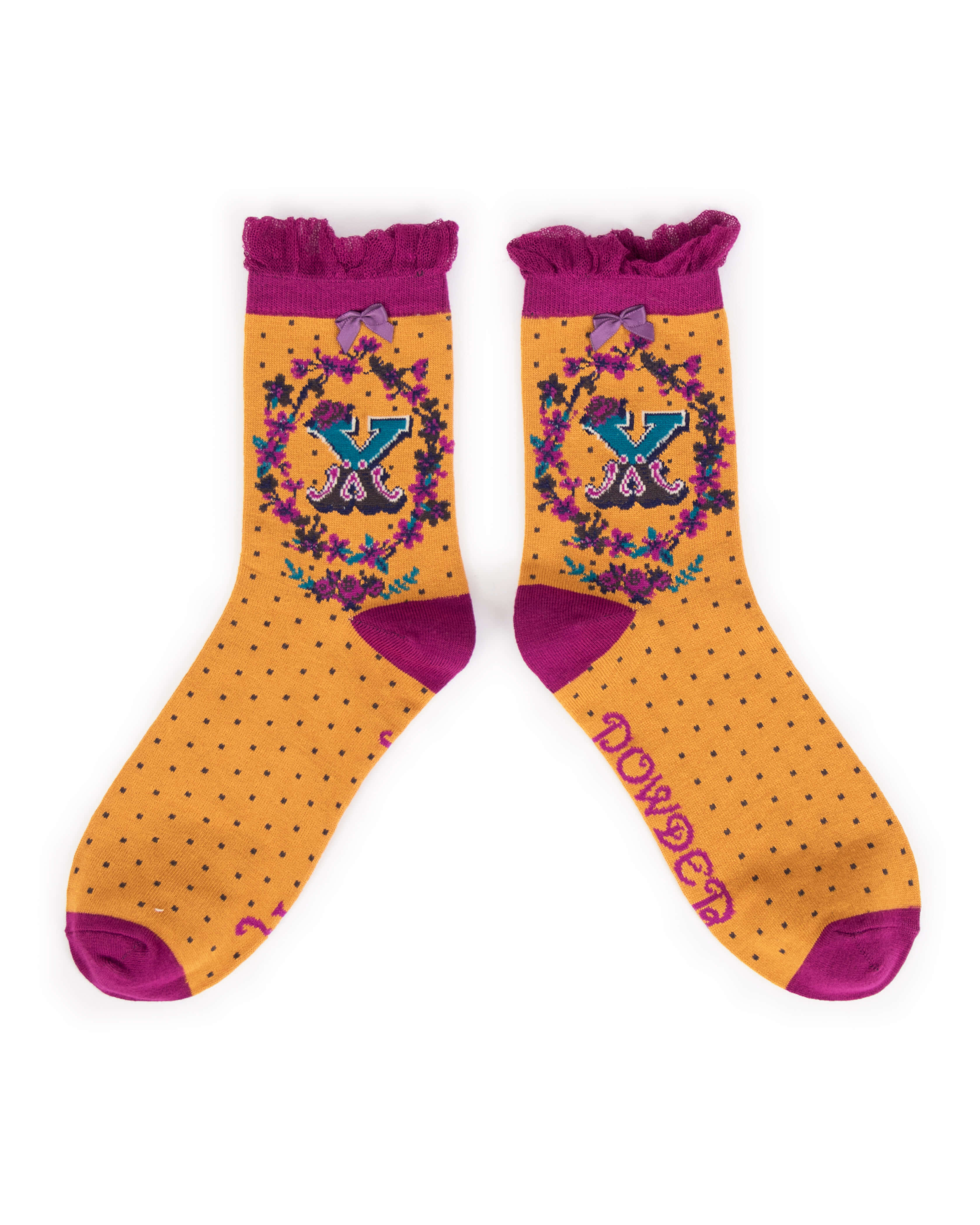 A-Z Ankle Socks - Letter X