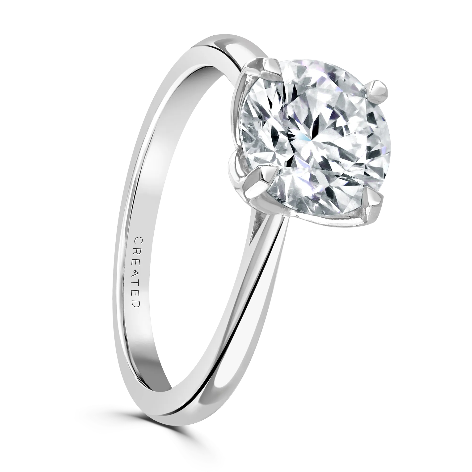 Platinum 2ct Round Brilliant Cut Diamond Solitaire Engagement Ring