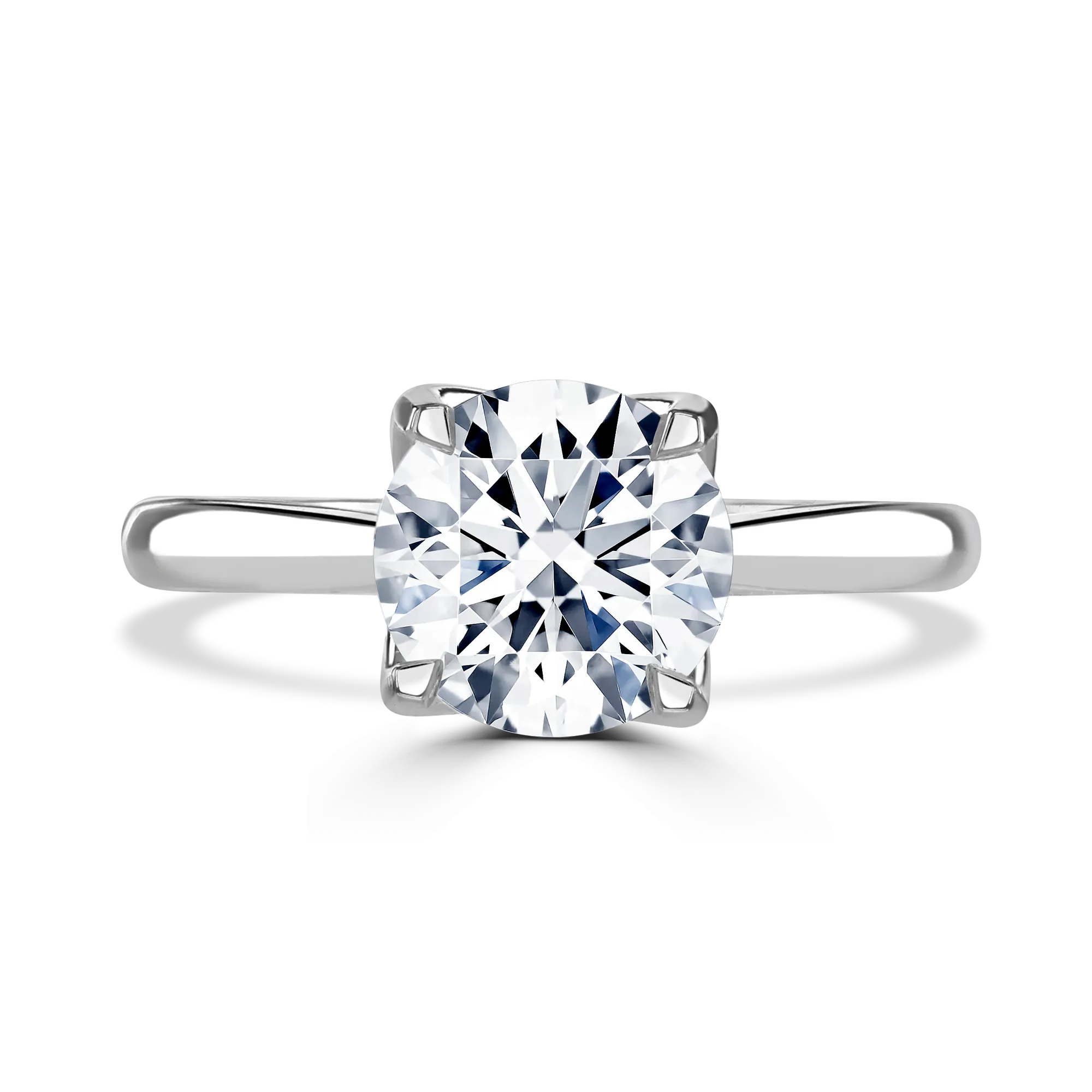 Platinum 2ct Round Brilliant Cut Diamond Solitaire Engagement Ring