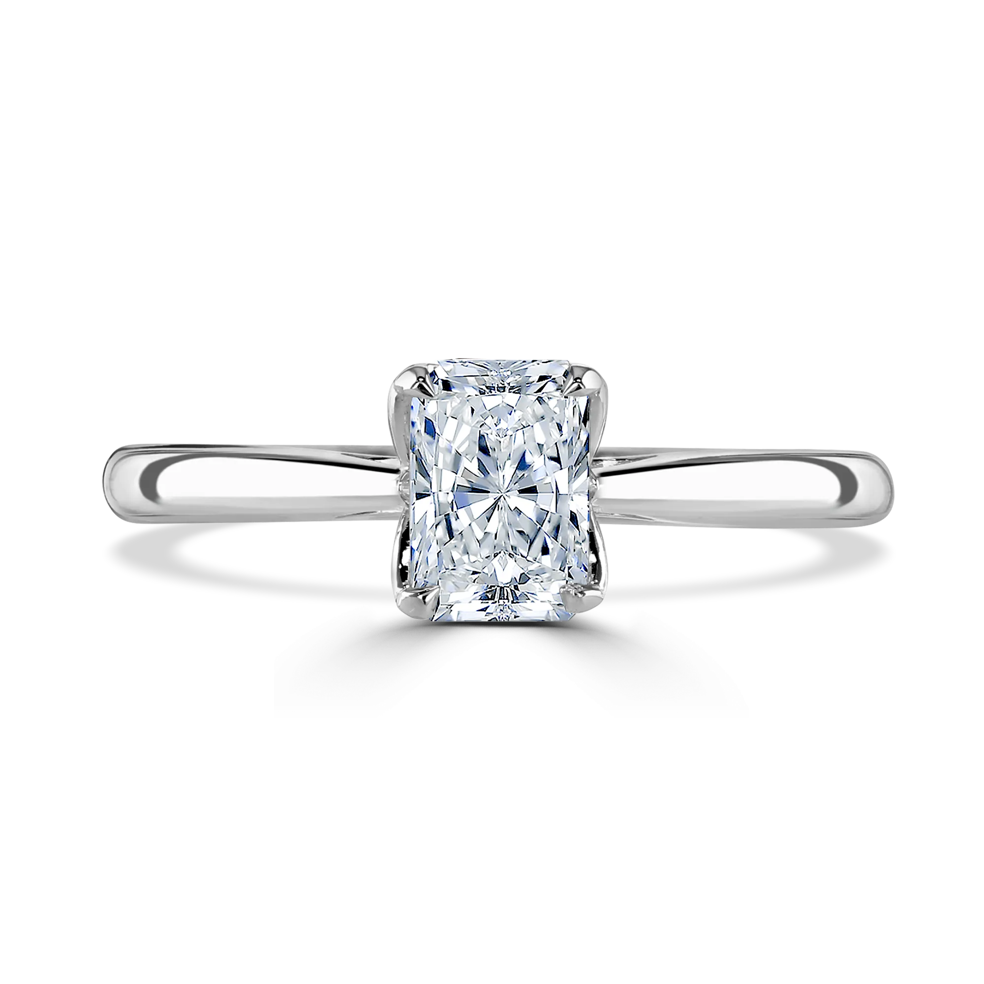 Platinum 1ct Radiant Cut Laboratory Grown Diamond Solitaire Ring-N