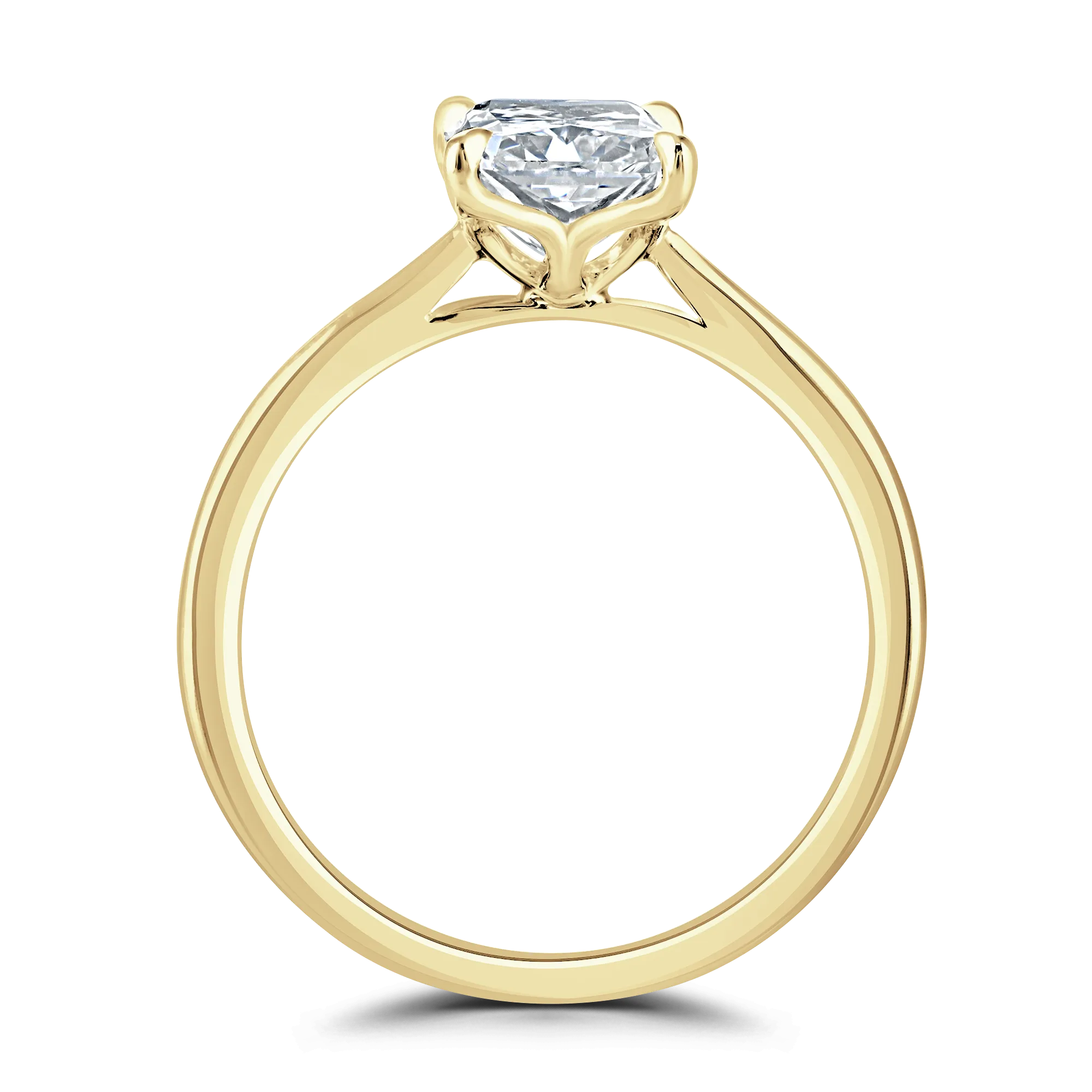 18ct Yellow Gold 2ct Radiant Cut Laboratory Grown Diamond Solitaire Ring-N