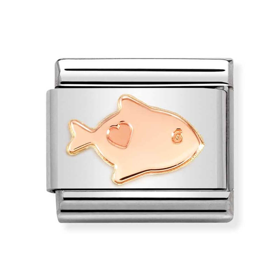 Classic Link In9K Rose Gold Fish with Heart Symbol