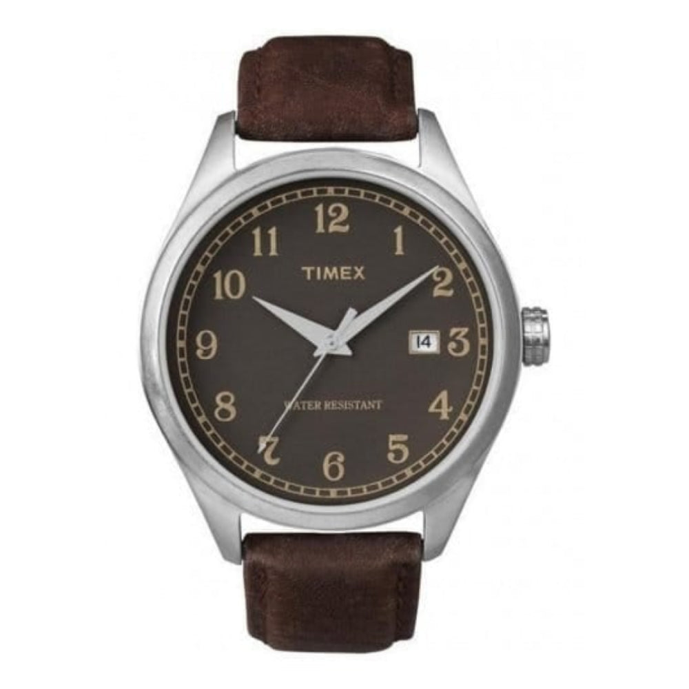 Gents Retro Brown Leather Strap Watch