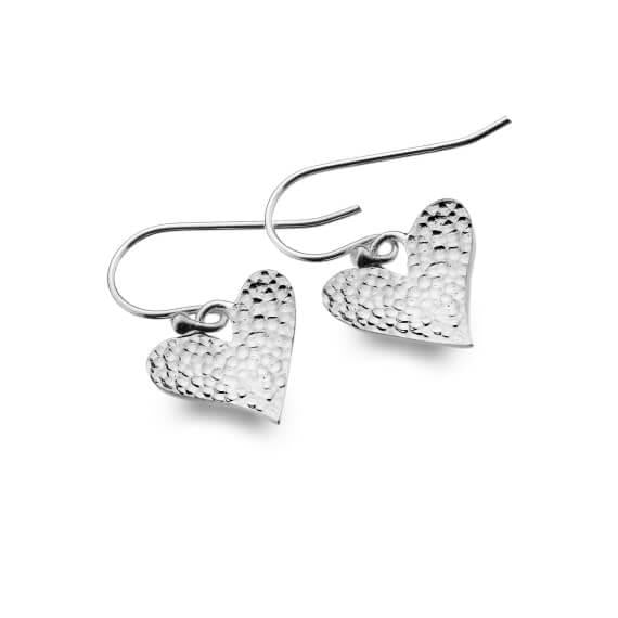 Origins Hammered Heart Drop Earrings