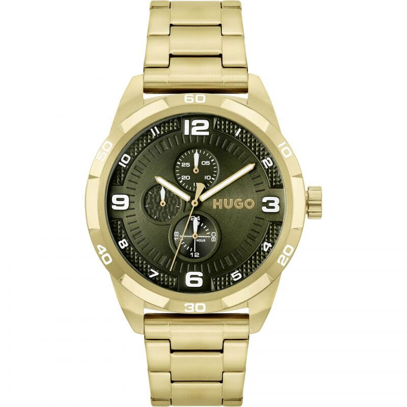#GRIP Green Dial Gold Plated Bracelet Strap Watch