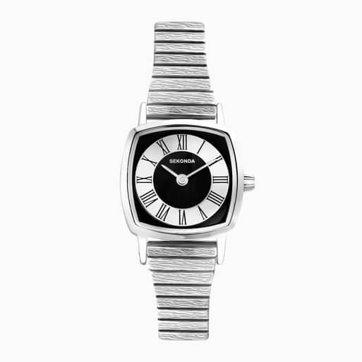 Heritage Black Dial With Silver Case & Alloy Bracelet Strap Ladies Watch