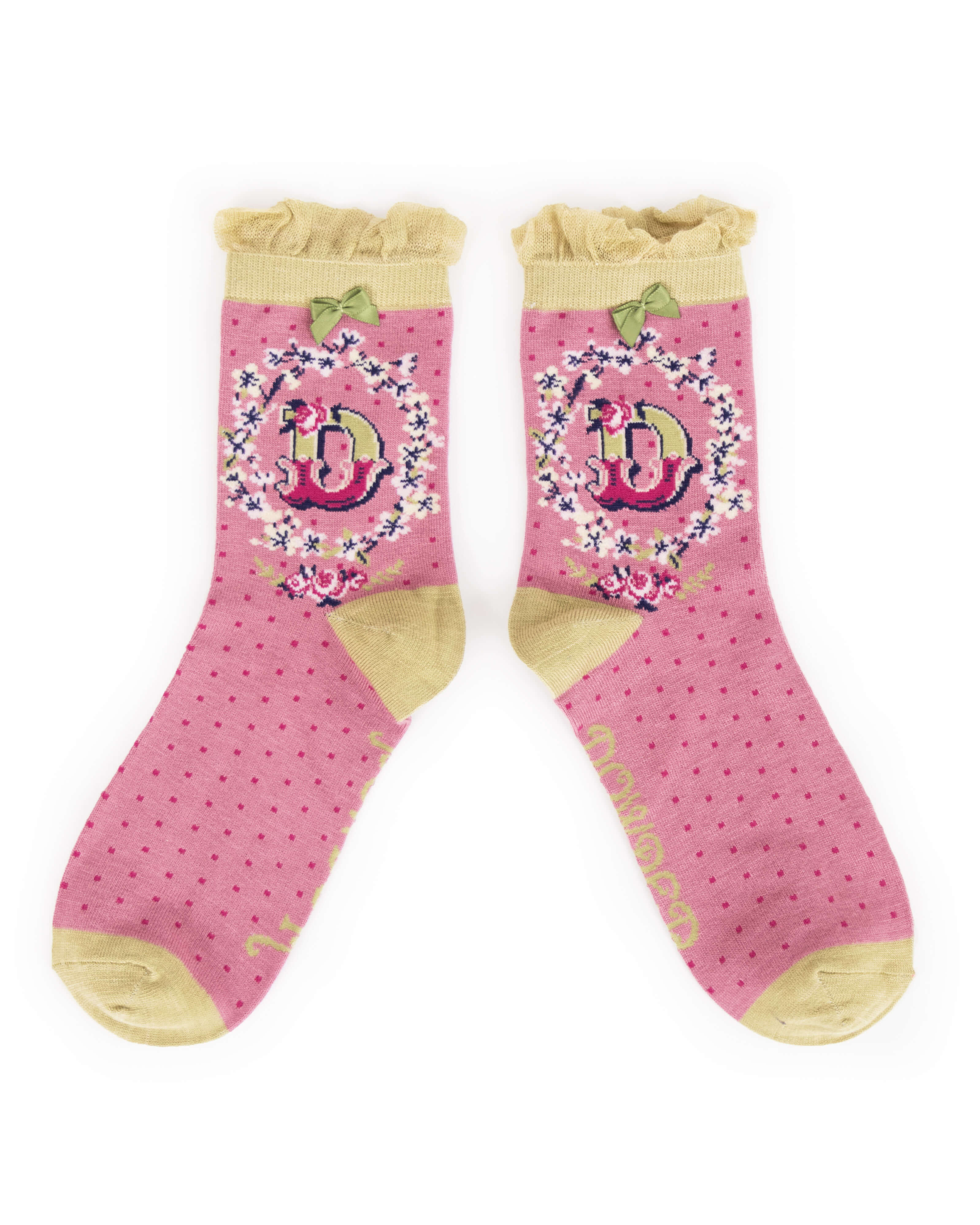 A-Z Ankle Socks - Letter D