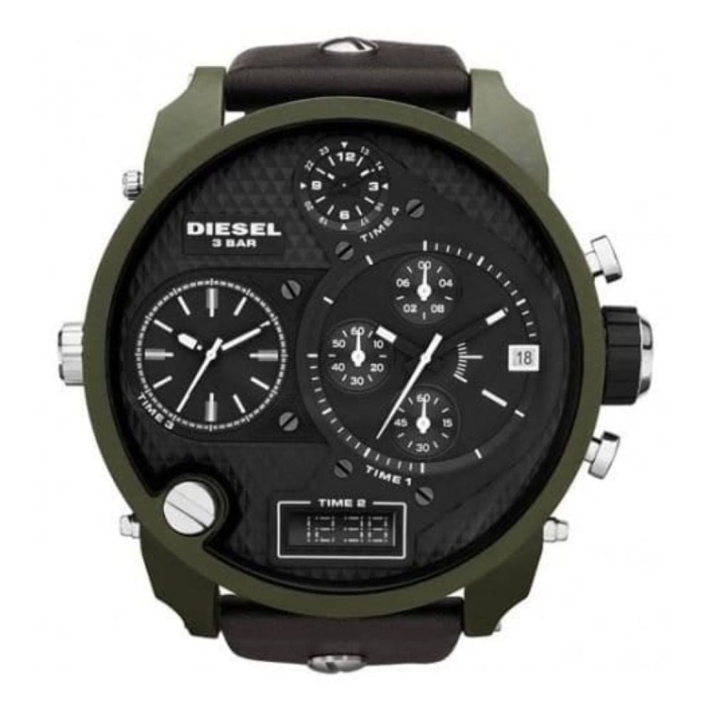 Gents Multiple Time Zone Green & Black Watch
