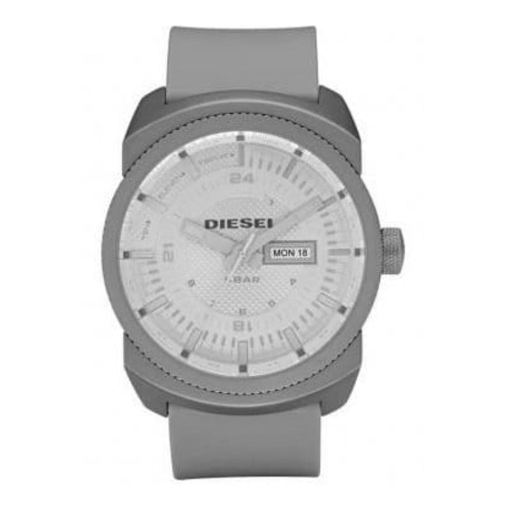 Gents Grey Large Dial Rubber Strap Watch