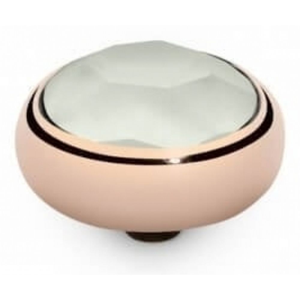 Famosa Rose Gold Plated 10mm Sesto Powder Green Ring Top
