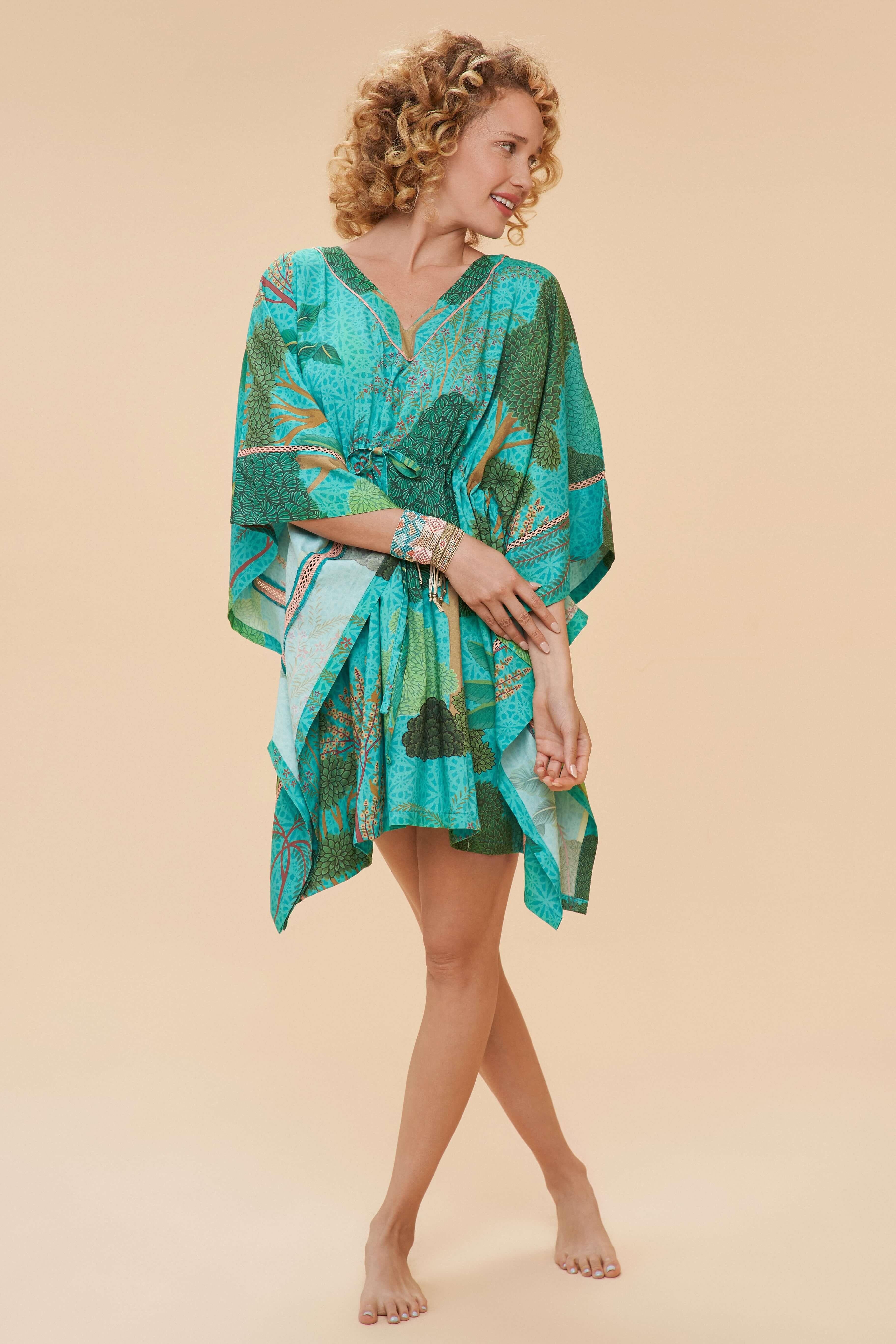 Beach Cover Up - Secret Paradise in Aqua
