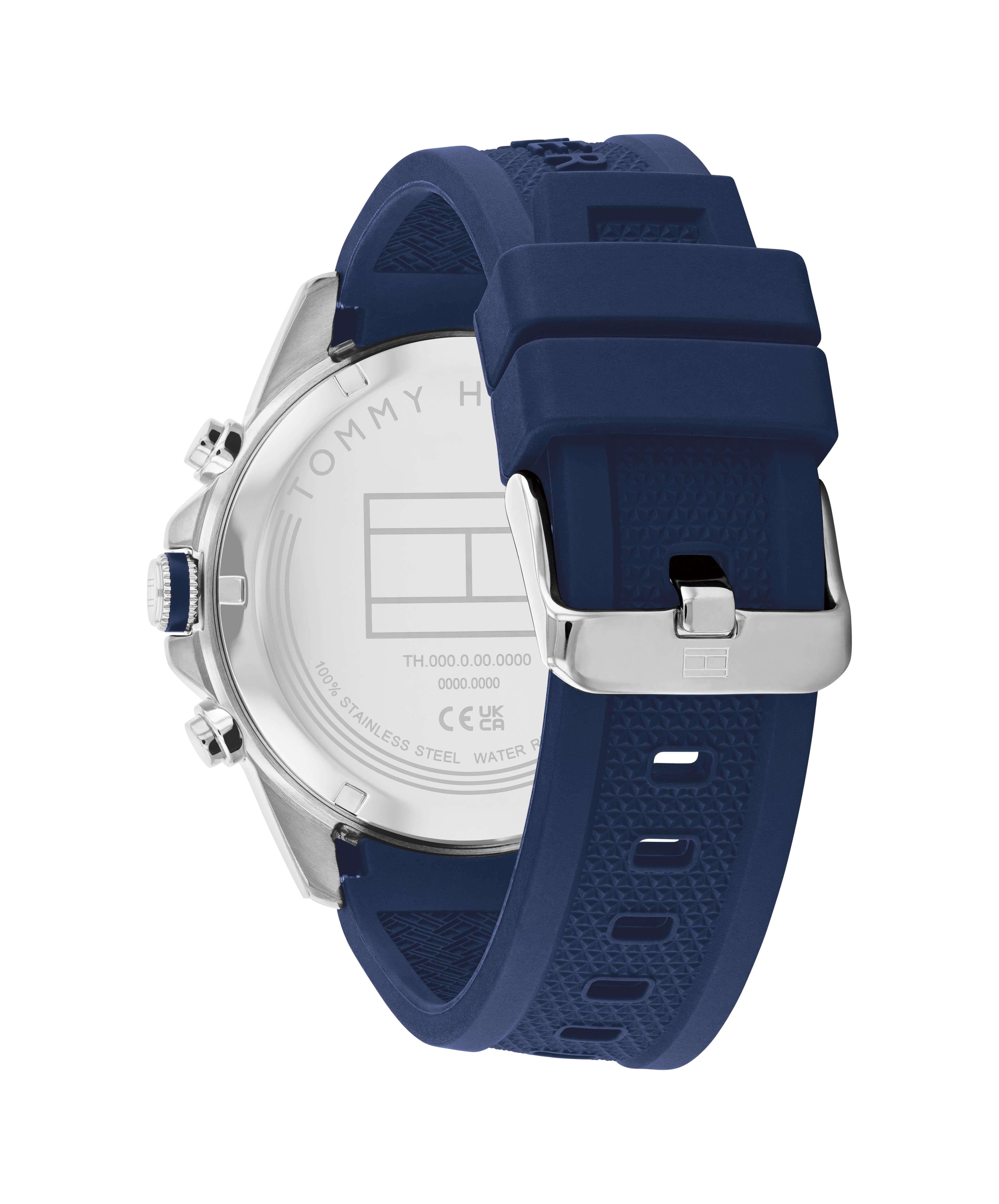 Lars Multifunction Textured Blue Dial With Blue Silicone Strap Gents Watch