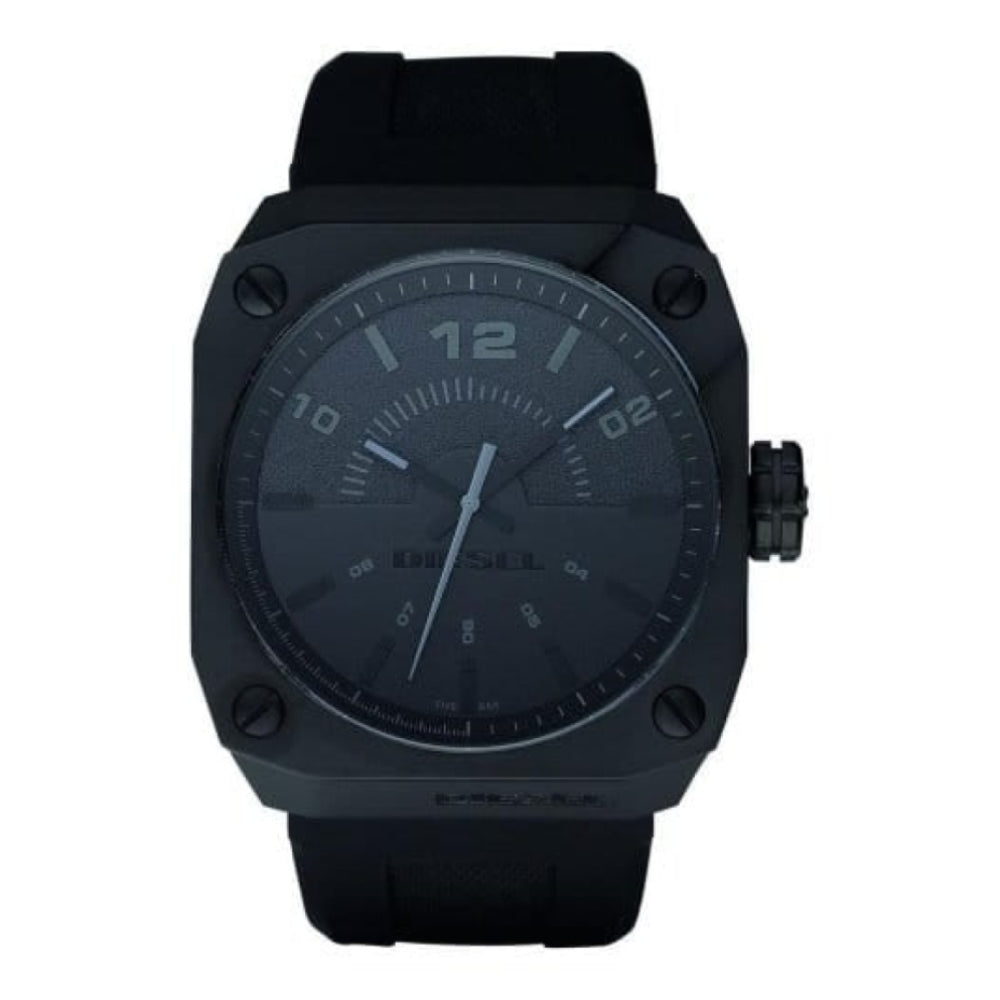 Gents Black Rubber Strap Watch & Dial