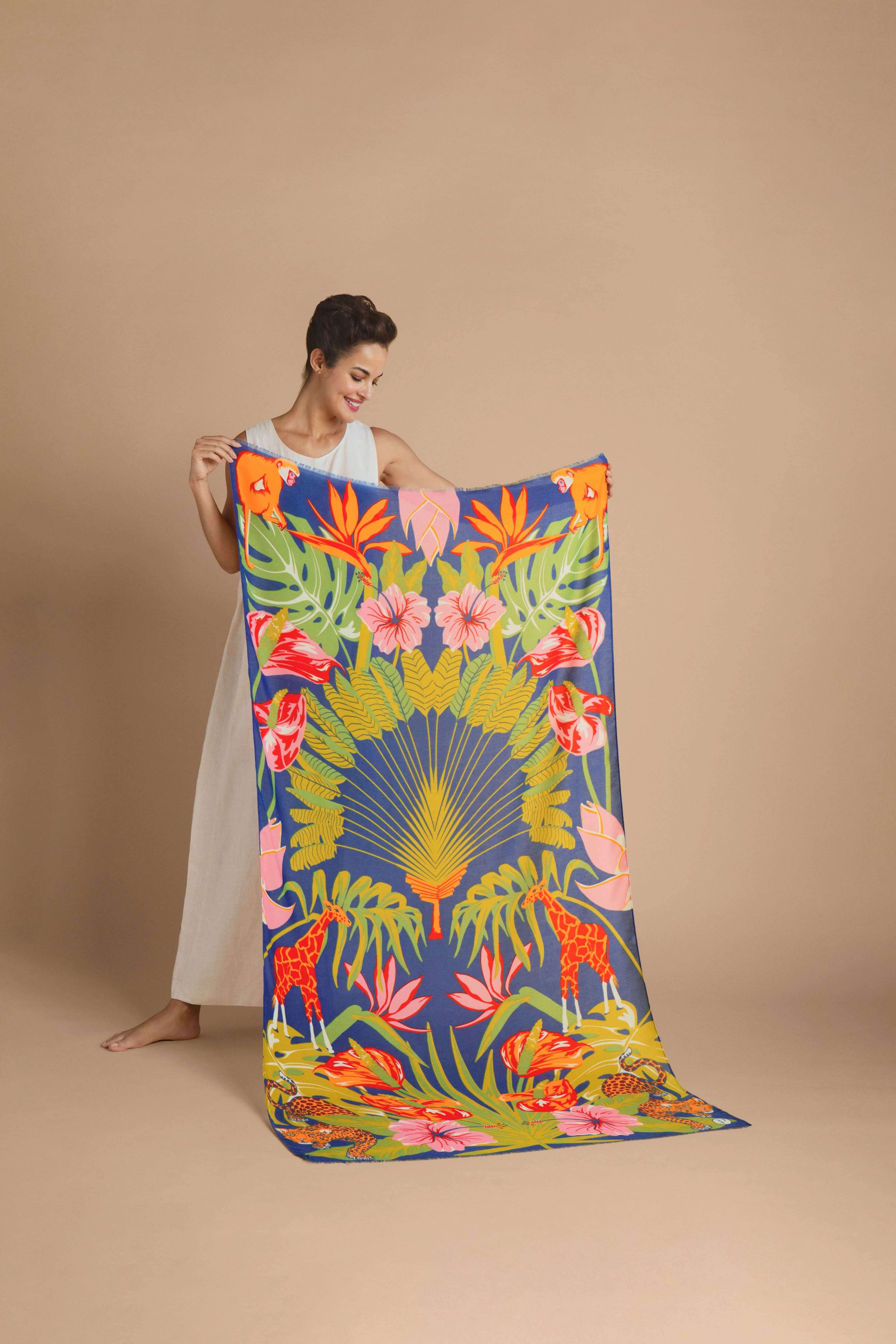 Deco Jungle Print Scarf