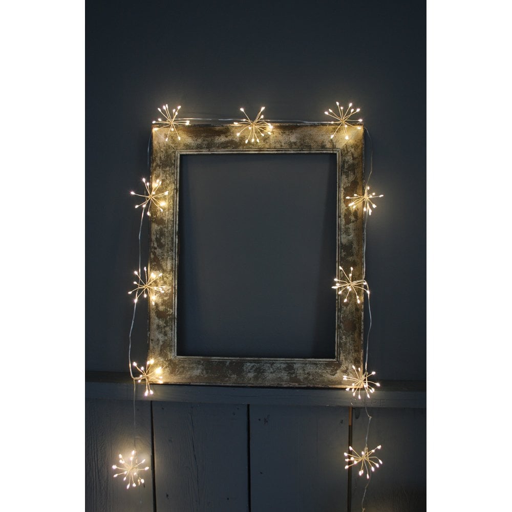 Battery Starburst Chain Silver LED Light Chain