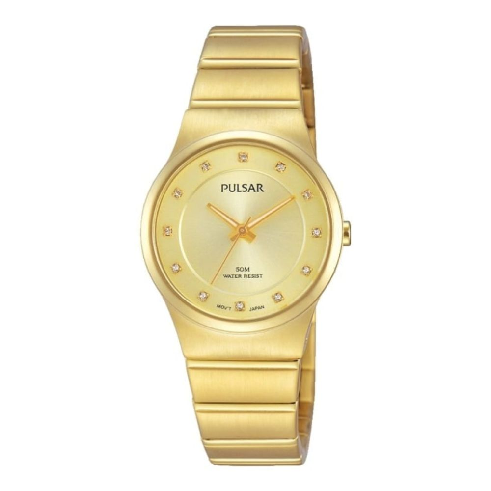 Womens Gold Crystal Bracelet Watch