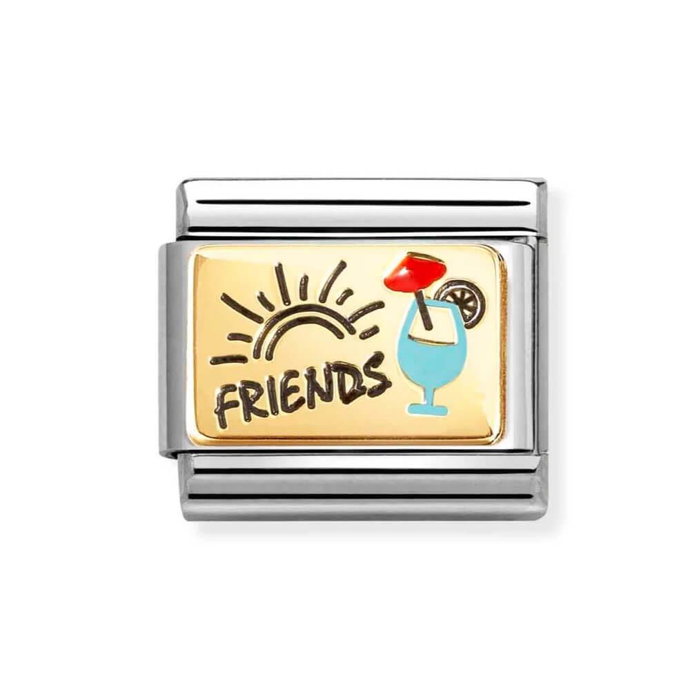 Composable Classic Link Friends With Cocktail Symbol In 18K Gold & Enamel
