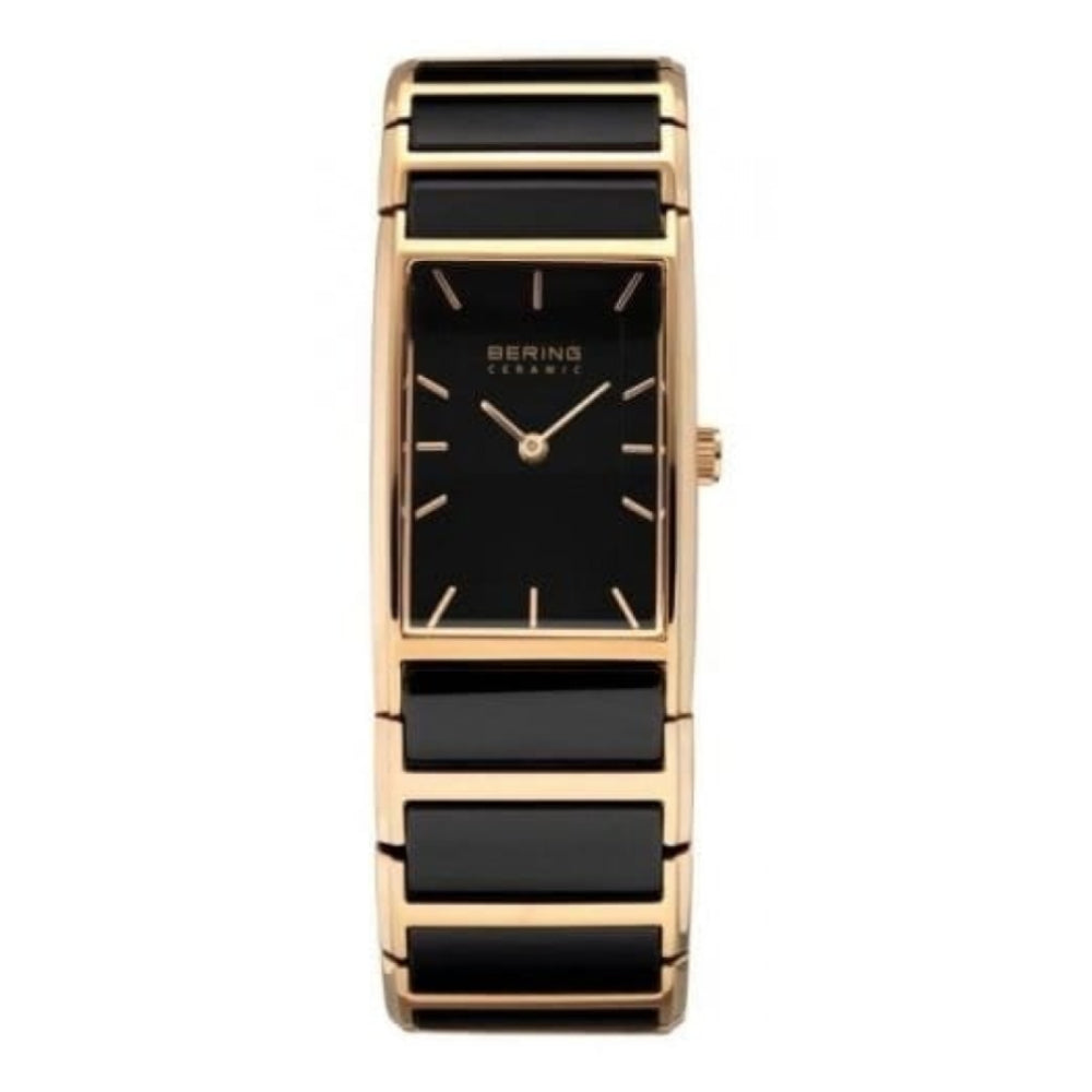 Ladies Ceramic & Rose Gold Steel Watch