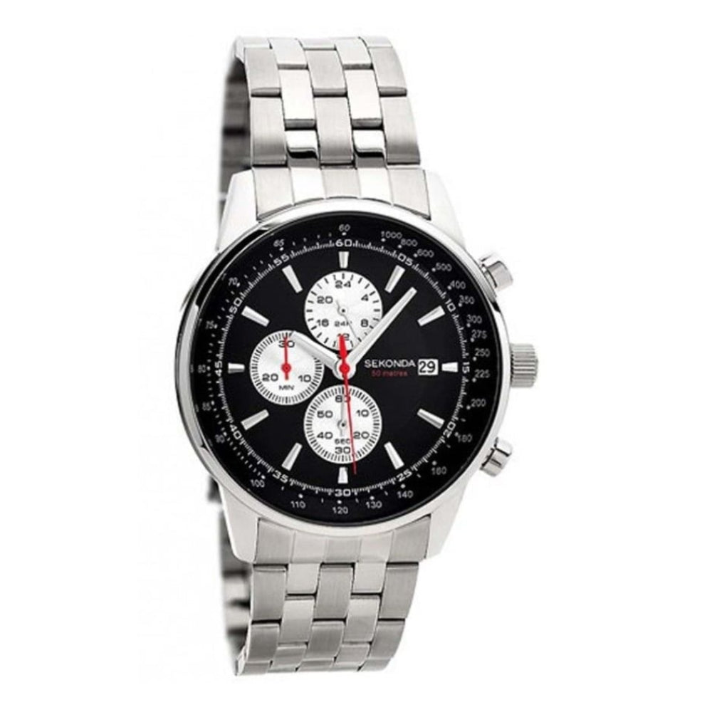 Gents Chronograph Watch With Metal Bracelet Strap